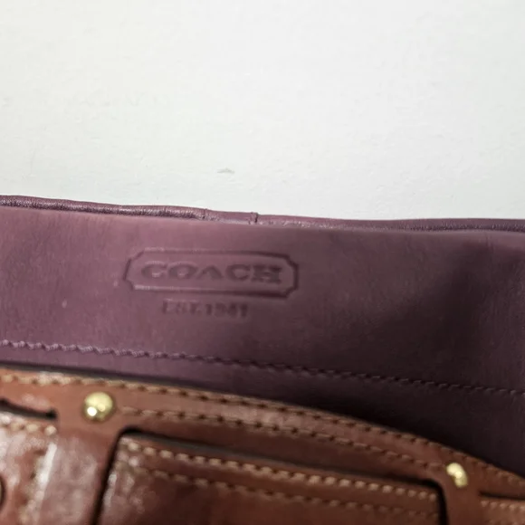 Vintage COACH Carly Hobo Bag Purse Purple Large Y2K No. F0882-10616 - Picture 12 of 16